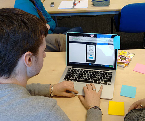 student doing his school work