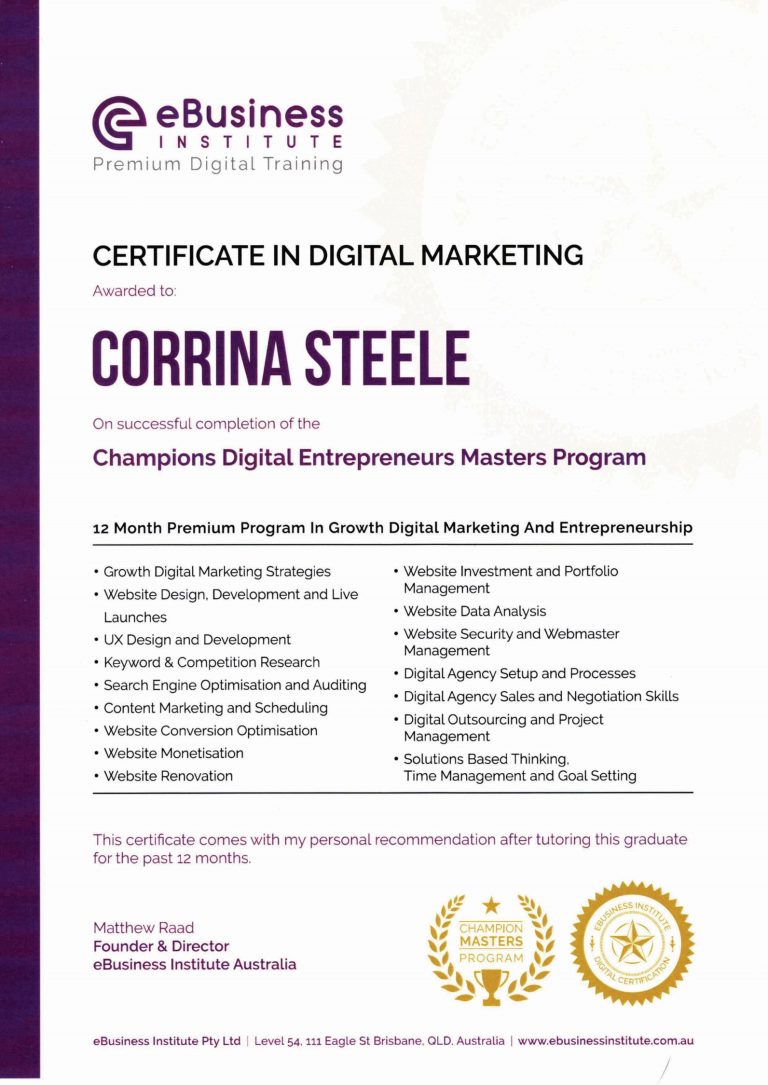 Digital marketing certificate
