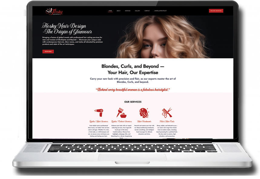 Website build Brisbane for Flosky Hair Design Lawnton