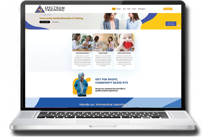 Website build Brisbane for Spectrum Training Lawnton