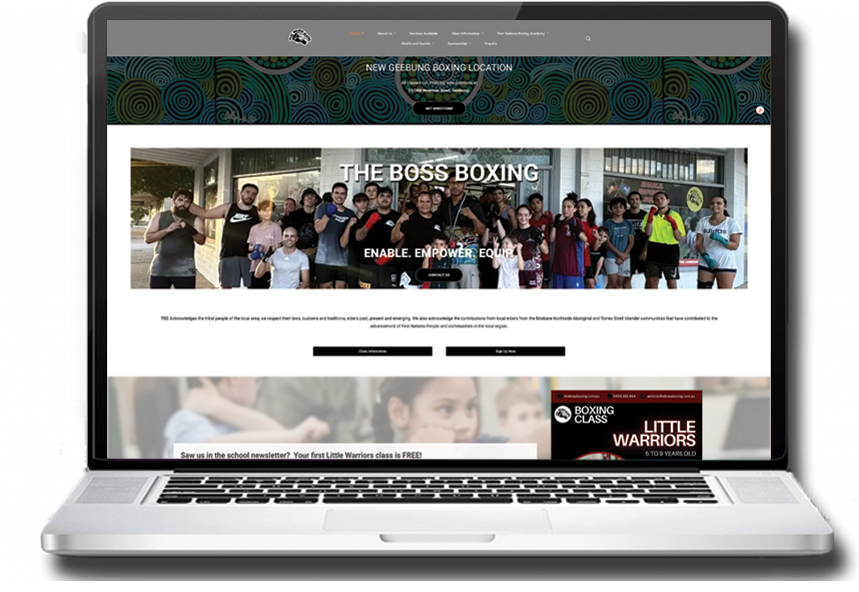 Website build Brisbane for The Boss Boxing Geebung