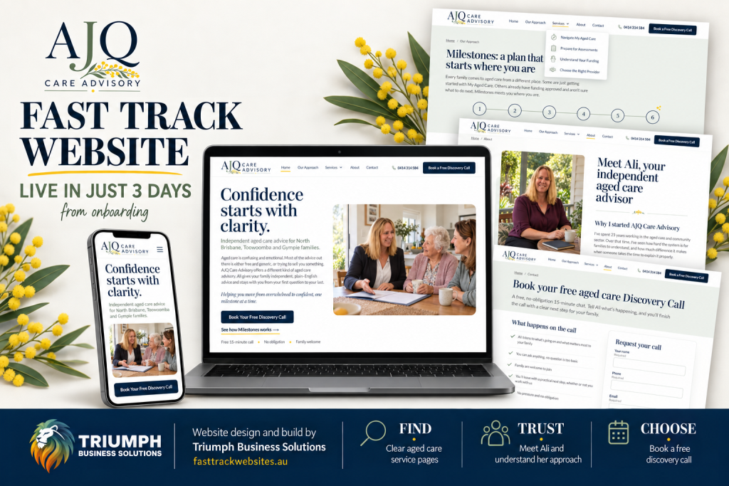 AJQ Care Advisory Fast Track Website finished project showcase