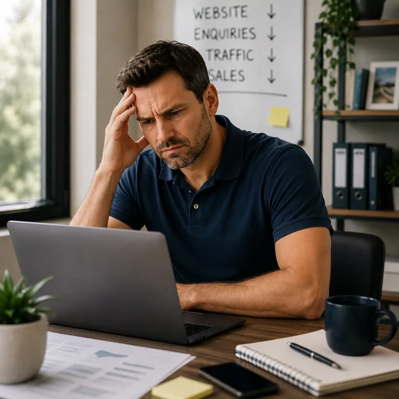Disheartened business owner needing new website design